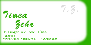 timea zehr business card
